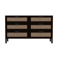 Casa Decor Tulum Black Rattan Chest of Drawers 10003615