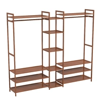 Milano Decor Multi Functional Bamboo Clothes Rack Dark Brown 10004434
