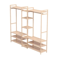 Milano Decor Multi Functional Bamboo Clothes Rack Oak 10004917