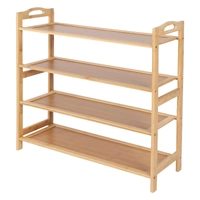 Casa Decor 4 Tier Bamboo Shoe Rack, Durable, Space Saving, Stylish Storage Oak 10005043