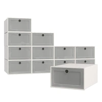 Casa Decor 12 Piece Stackable Transparent Shoe Organiser Set White 10005044