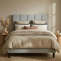 Quick N Easy 110cm Bed Head & Frame Charcoal Double 10005894