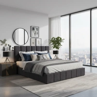Milano Luxe Linear Boucle Gas Lift Bed Frame King Single 10005916