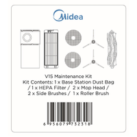 Midea MV15ULTRAAPBK Maintenance Kit - Mop Heads (2-Pack) + Roller Brush, Vacuum Bin Filter, Dust Bag & Side Brush (1-Pack)