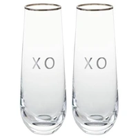 Hallmark XO Stemless Champagne Flutes, Set of 2  1ERL1188
