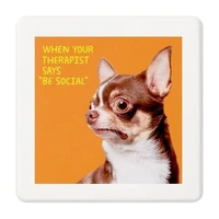 Hallmark Shoebox Scared Chihuahua Coaster  1SHX1015A