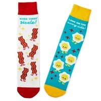 Hallmark Bacon and Eggs Better Together Funny Crew Socks  1SOX2094