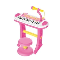 LENOXX CHILDRENS KEYBOARD, STOOL, MIC, COLOUR PINK