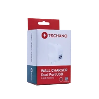 Techano Wall Charger Dual Port USB 2.4A 2305