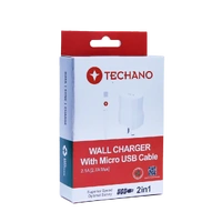 Techano Wall Charger with Micro USB Cable 2.4A 292