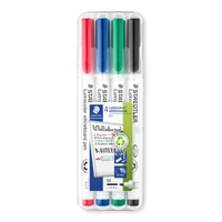 Staedtler Lumocolor Whiteboard Pen, Assorted Wallet of 4 Colours 301-WP4