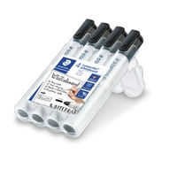 Staedtler Lumocolor Whiteboard Marker Bullet Point - Wallet of 4 in Black 351-9-WP4