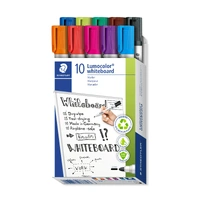 Staedtler Lumocolor Whiteboard Marker Bullet Point, Box of 10 Assorted Colours 351-B10