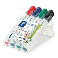 Staedtler Lumocolor Whiteboard Marker Bullet Point, Wallet of 4 Assorted Colours 351-WP4