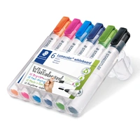 Staedtler Lumocolor Whiteboard Marker Bullet Point, Wallet of 6 Assorted Bright Colours 351-WP6-1