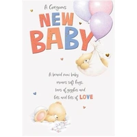Hallmark Forever Friends New Baby Celebration Card Soft Hugs & Giggles Pack of 6 40049058