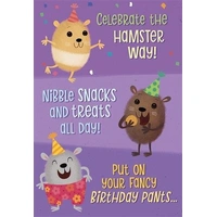 Hallmark Interactive Sound Card Dancing Hamsters Pack of 3 40052343