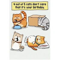 Hallmark Shoebox Birthday Card 4 out of 5 Cats Pack of 6 40052402