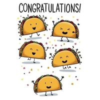 Hallmark Shoebox Congratulations Greeting Card Taco Celebration Pack of 6 40052481