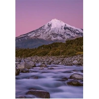Hallmark Megan Maloney Photographic Card Blank Mt Taranaki Dusk From Stony River, NZ Pack of 6 40054236