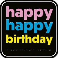 Hallmark x Guide Dogs Braille Birthday Card Happy Happy Pack of 6 40055763