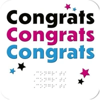 Hallmark x Guide Dogs Braille Greeting Card Congrats Pack of 6 40055765