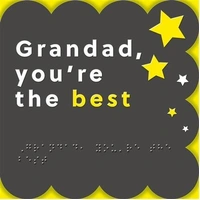 Hallmark x Guide Dogs Braille Greeting Card For Grandad The Best! Pack of 6 40055769