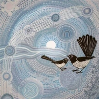 Hallmark x Emma Stenhouse Gallery Blank Greeting Card Willie Wagtail Pack of 6 40055826