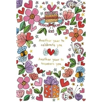 Hallmark x Love, Meredith Birthday Greeting Card Celebrate You Pack of 6 40056571