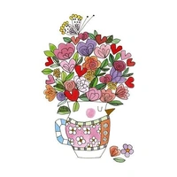 Hallmark x Love, Meredith Greeting Card Flower Bouquet Pack of 6 40056579