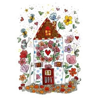 Hallmark x Love, Meredith Greeting Card Colourful House Pack of 6 40056580