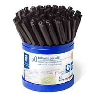 Staedtler Ballpoint Pen Stick 430 Medium - Black, Cup of 50 430MA9CP50