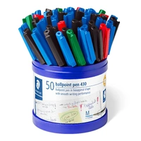Staedtler Ballpoint Pen Stick 430 Medium - Cup of 50 Assorted Colours 430MASCP50
