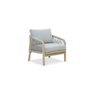 Ashen II Single Lounge Smoke White with Cushions 61766
