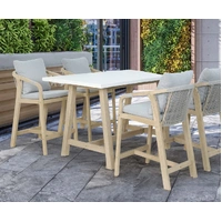 Ashen II 7 Piece Outdoor Bar Setting Smoke White 61770-61771X6