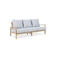 Sawyer Triple Natural Lounge with Tone Grey Cushions 62986