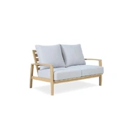 Sawyer Double Natural Lounge with Tone Grey Cushions 62987