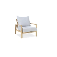 Sawyer Single Natural Lounge with Tone Grey Cushions 62988