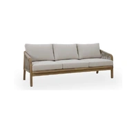 Replay II Triple Lounge Light Teak with Linen Beige Cushions 69054
