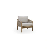 Replay II Single Lounge Light Teak with Linen Beige Cushions 69056