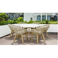 Talara 5 Piece Outdoor Round Dining Set Cement Table Top 76835-76836-62994X2