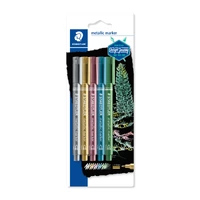 Staedtler Metallic Marker - Silver, Gold, Red, Blue and Green, Card 5 8323-S-BK5