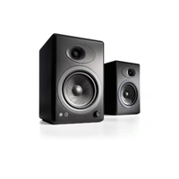 Audioengine A5 Classic Powered Bookshelf Speakers Remote Control Satin Black