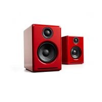 Audioengine A2 Wireless Speakers Hi-Res Audio Bluetooth Bookshelf Speakers Red