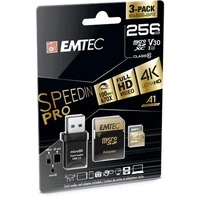 Emtec MicroSD Card SDXC UHS-I Memory Card 256GB Class 10 With SD USB Adapter