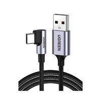 UGREEN 90 Degree Angle USB-C Male to USB-A Male Braided Cable 2m