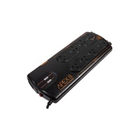 THOR APEX 8 OUTLET POWER FILTER - 8 OUTLET, FIREPROOF MOV, RJ45 1 In: 1 Out, 6 x F Type connections