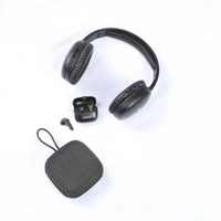 Laser 3-in-1 ANC25 Audio Bundle: Headphones, Earphones & Speaker Black AB-AN25BK-655