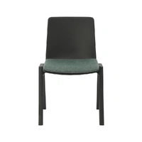 Academy Stacking Chair With Upholstered Seat Pad - Black/Emerald Green Fabric ACAD-WSP-BL-EGN