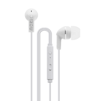 Moki Noise Isolation Earbuds with microphone & control - White  ACC-HCBMW